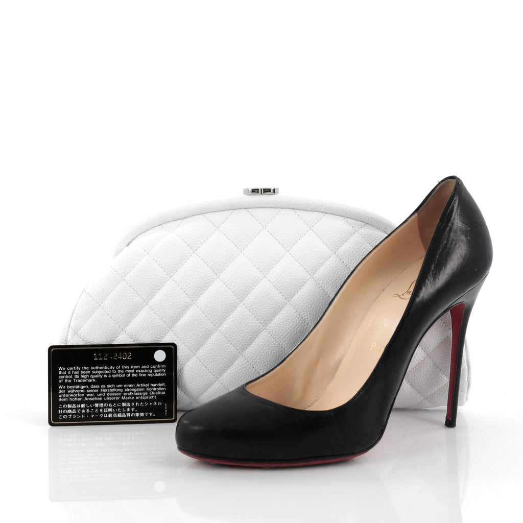 Timeless Clutch Quilted Caviar