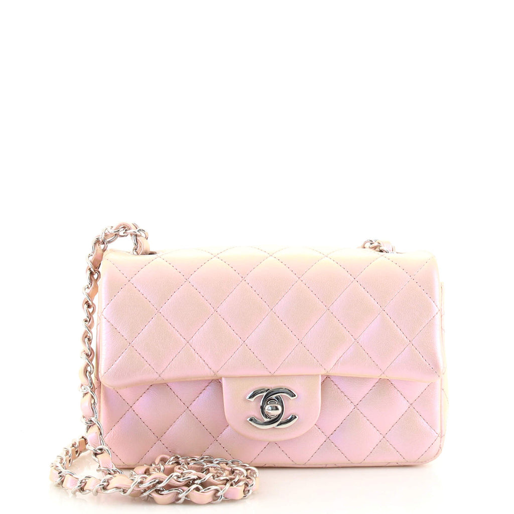 Classic Single Flap Bag Quilted Iridescent Calfskin Mini