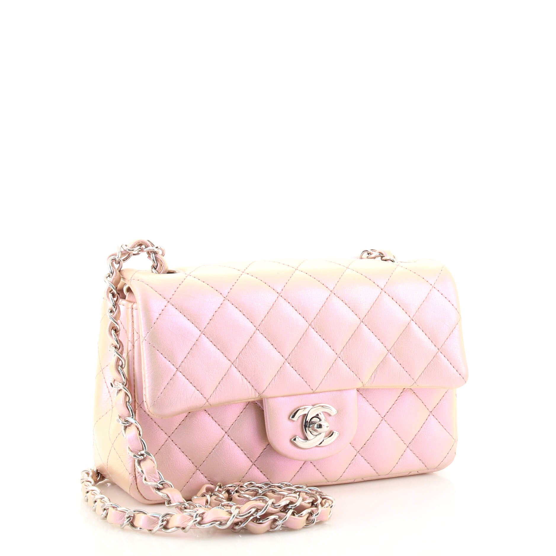 Classic Single Flap Bag Quilted Iridescent Calfskin Mini