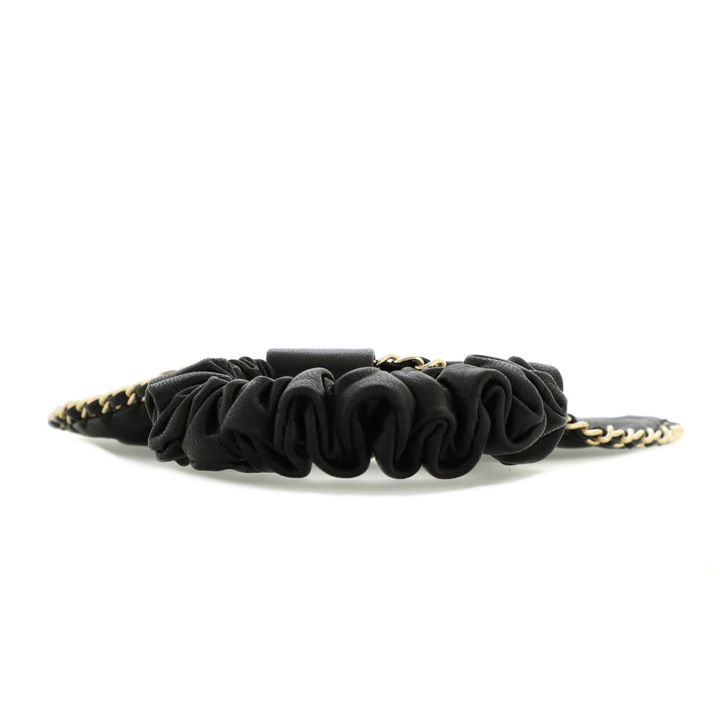 CC Chain Around Bow Scrunchie Lambskin