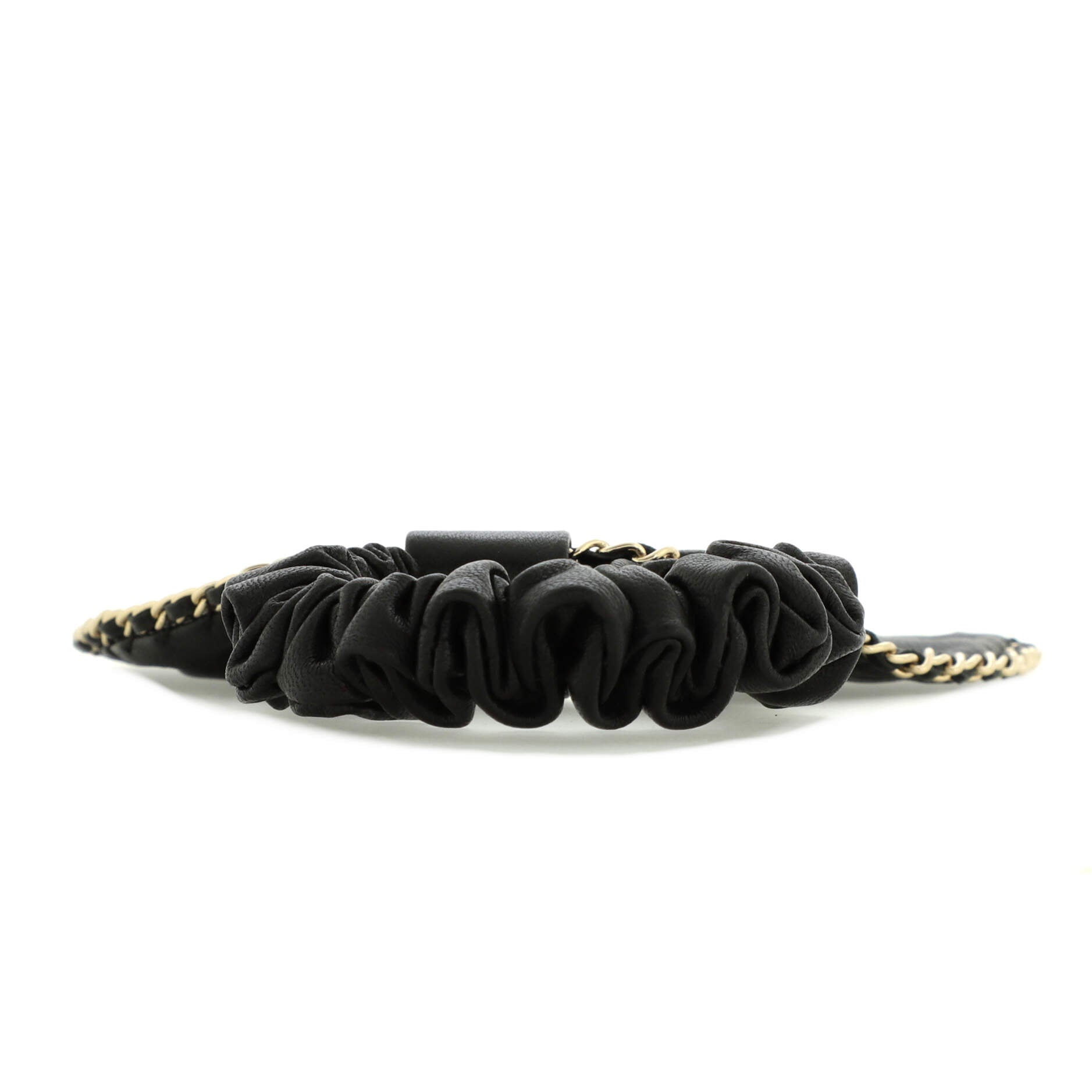 CC Chain Around Bow Scrunchie Lambskin
