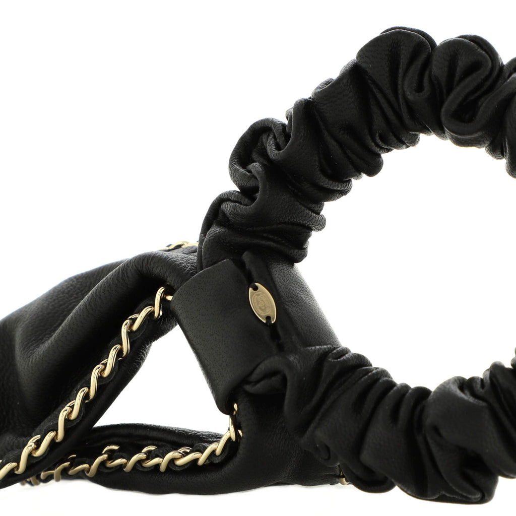 CC Chain Around Bow Scrunchie Lambskin