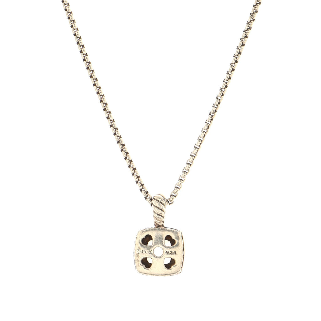 Petite Albion Pendant Necklace Sterling Silver with Morganite and Diamonds