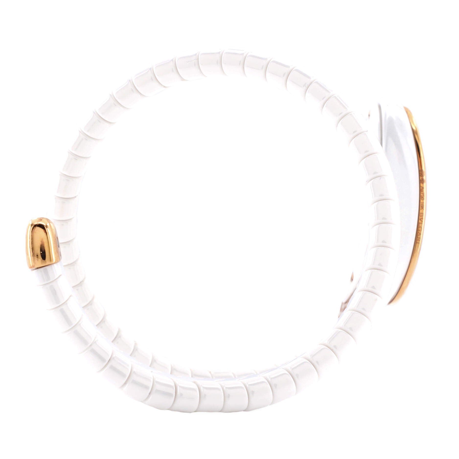 Serpenti Spiga Single Spiral Quartz Watch Ceramic and Rose Gold with Diamond Bezel 23