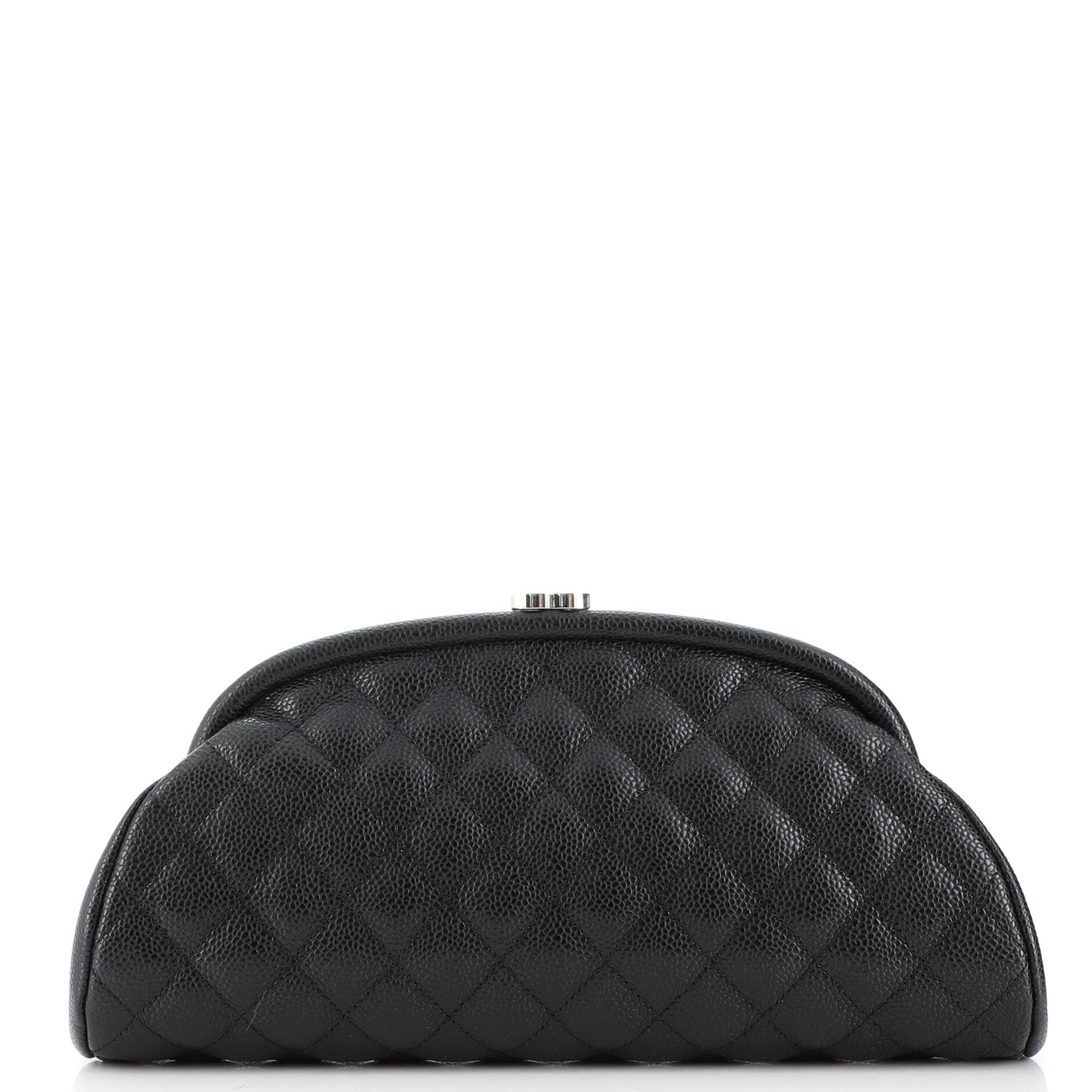 Timeless Clutch Quilted Caviar