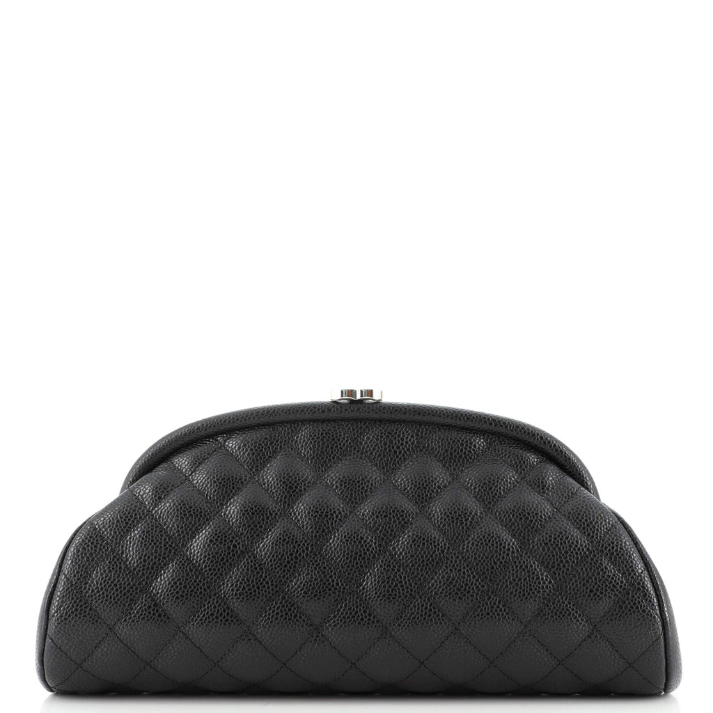 Timeless Clutch Quilted Caviar