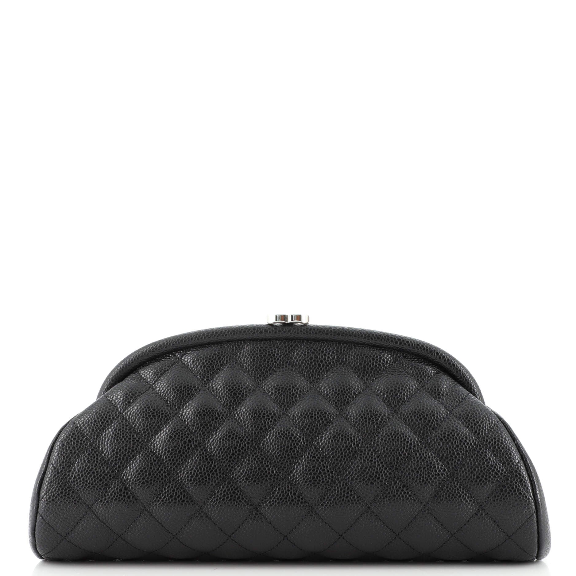 Timeless Clutch Quilted Caviar