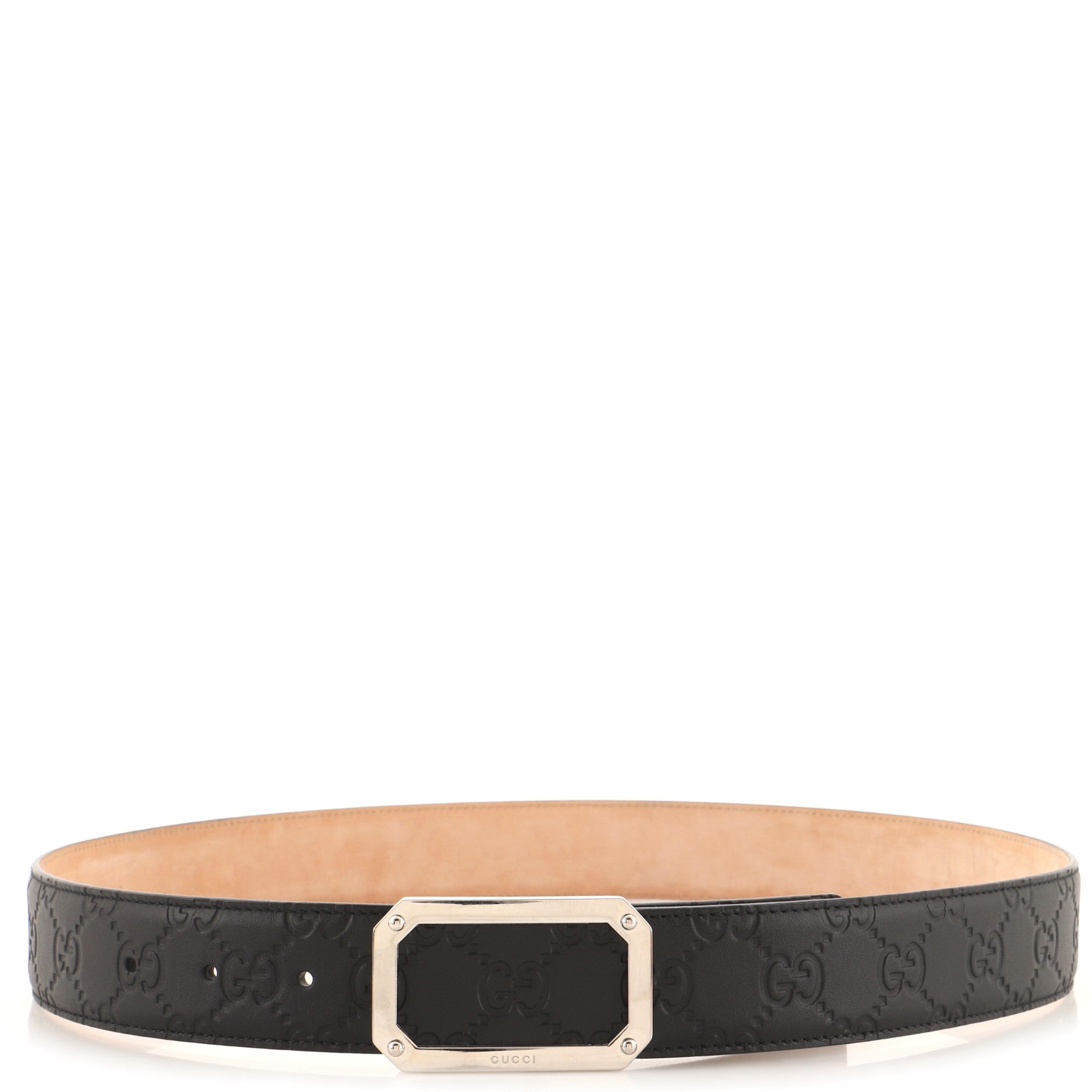 Signature Rectangular Buckle Belt Guccissima Leather Medium 90