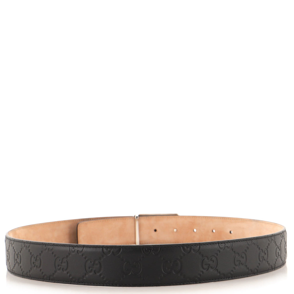 Signature Rectangular Buckle Belt Guccissima Leather Medium 90