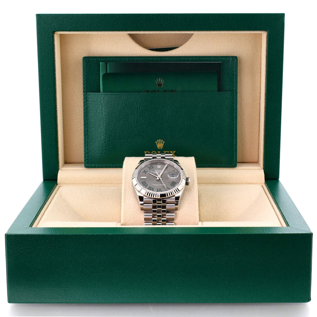 Perpetual Datejust Wimbledon Automatic Watch Stainless Steel and White Gold 36