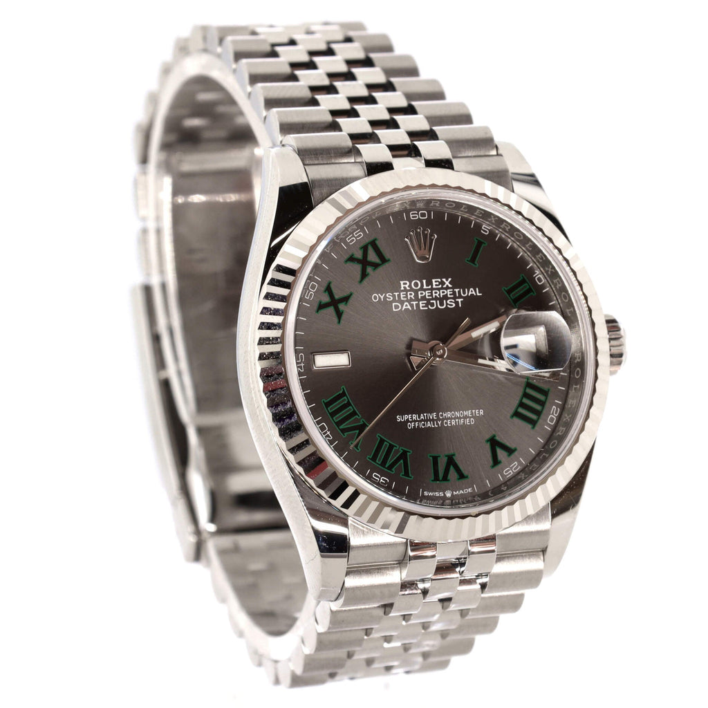Perpetual Datejust Wimbledon Automatic Watch Stainless Steel and White Gold 36