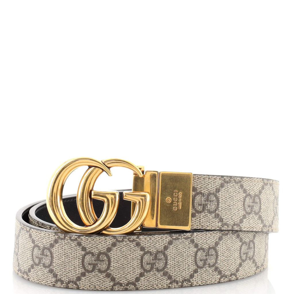 GG Marmont Reversible Belt GG Coated Canvas and Leather Medium 85