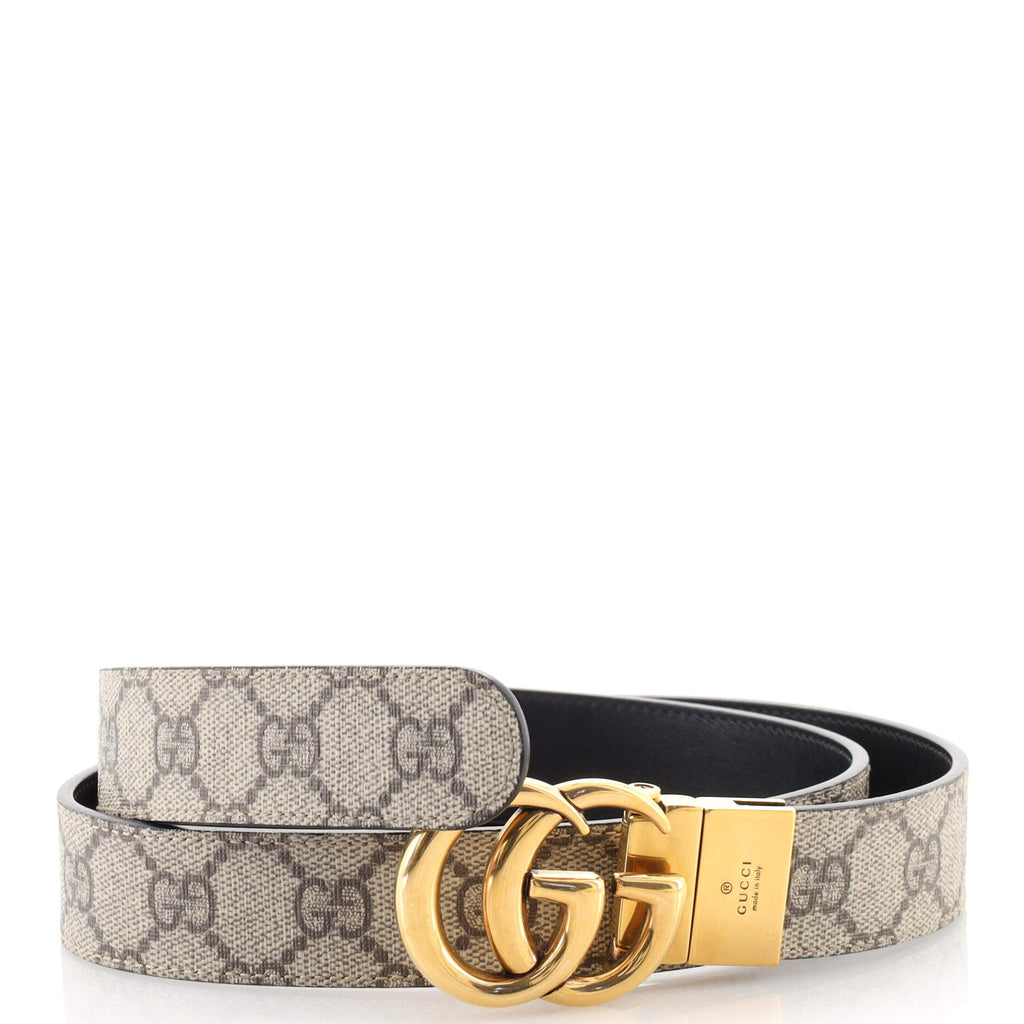 GG Marmont Reversible Belt GG Coated Canvas and Leather Medium 85