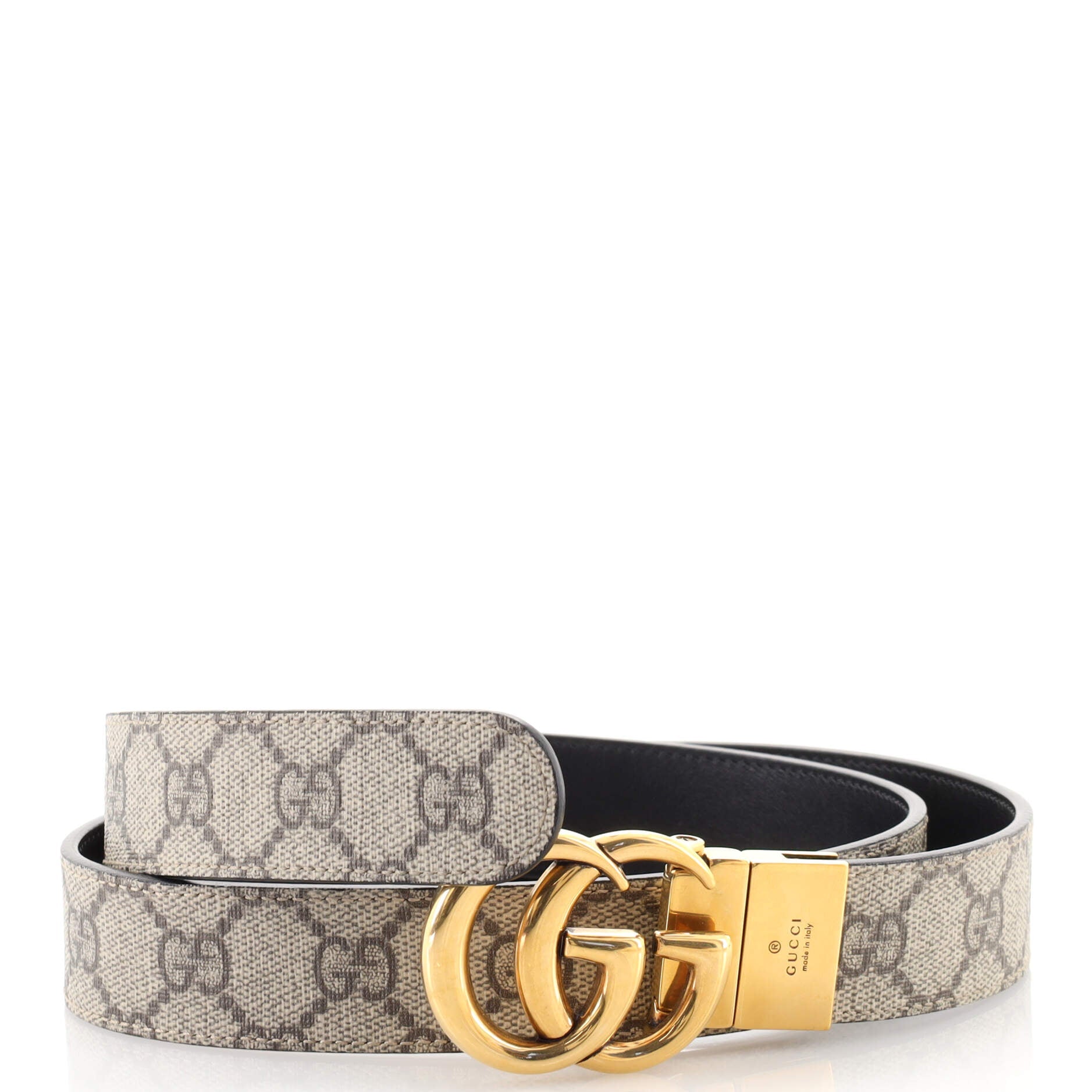 GG Marmont Reversible Belt GG Coated Canvas and Leather Medium 85