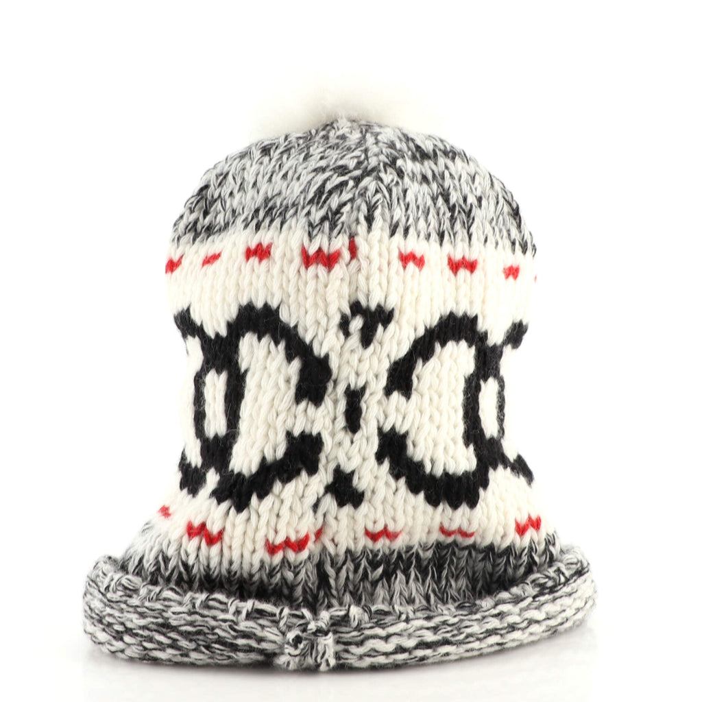 Multi CC Pom Pom Beanie Wool and Shearling XS