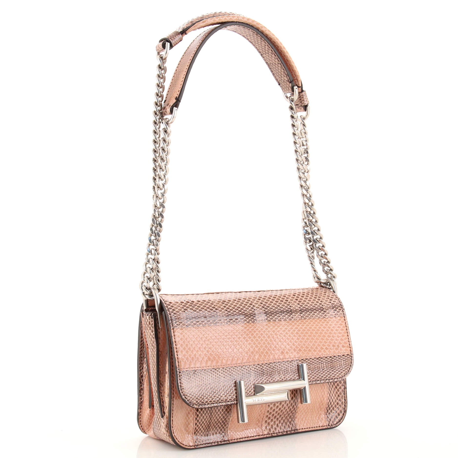 Double T Crossbody Bag Python Mini