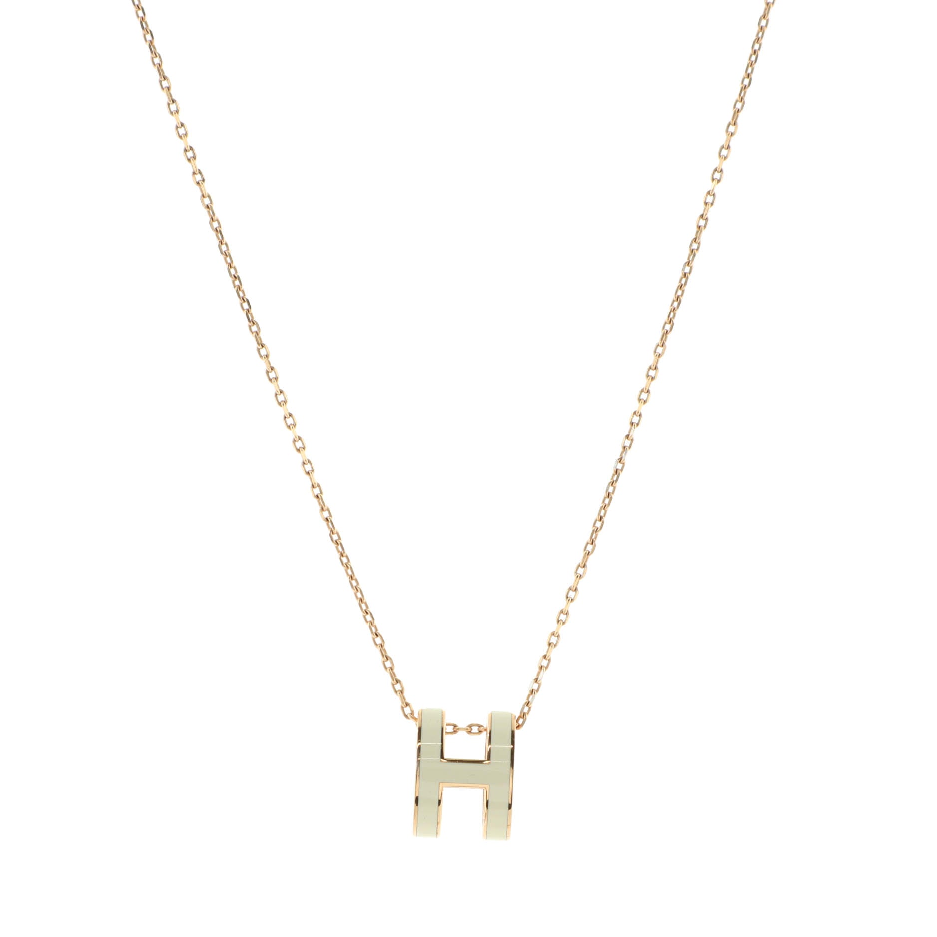 Pop H Pendant Chain Necklace Metal and Enamel