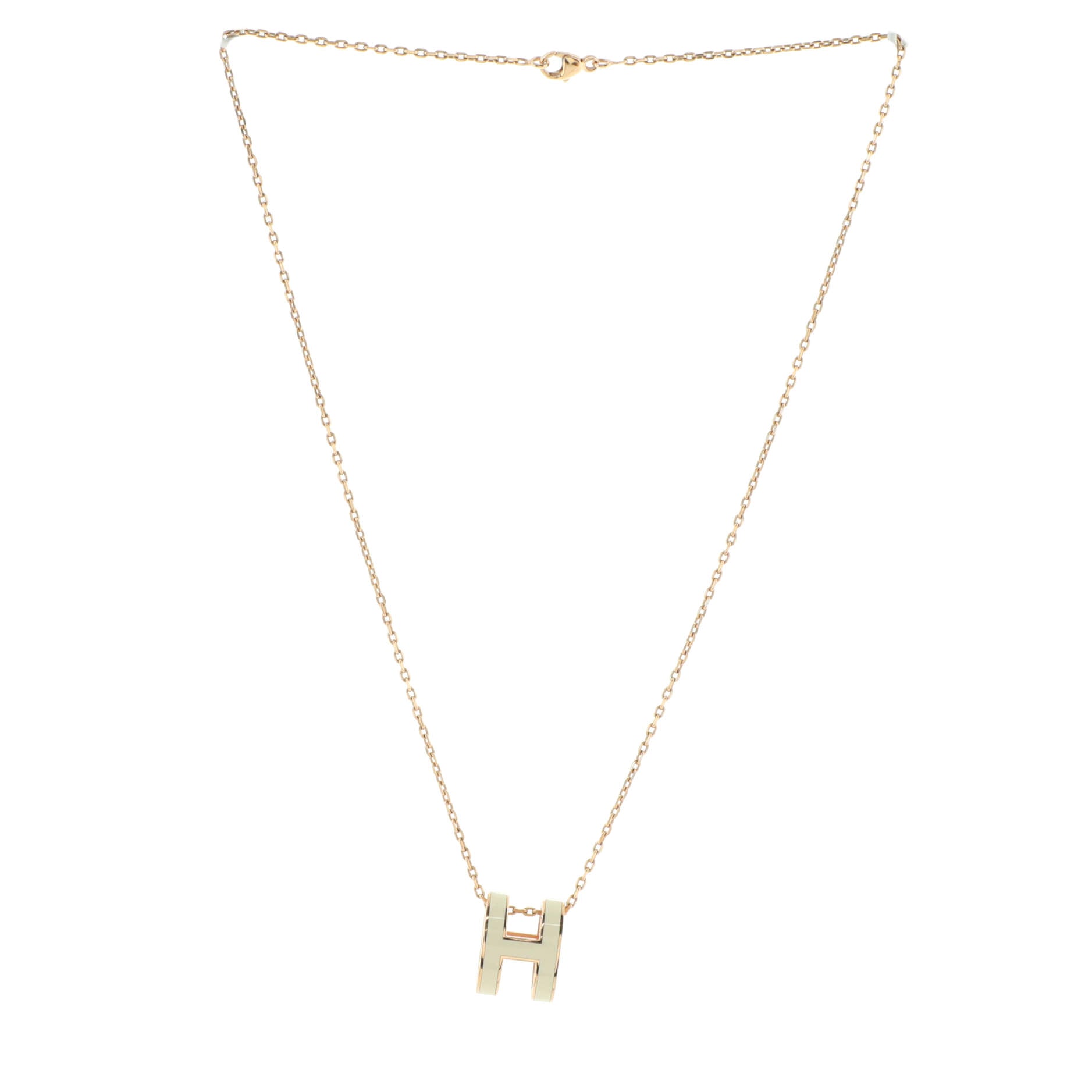 Pop H Pendant Chain Necklace Metal and Enamel