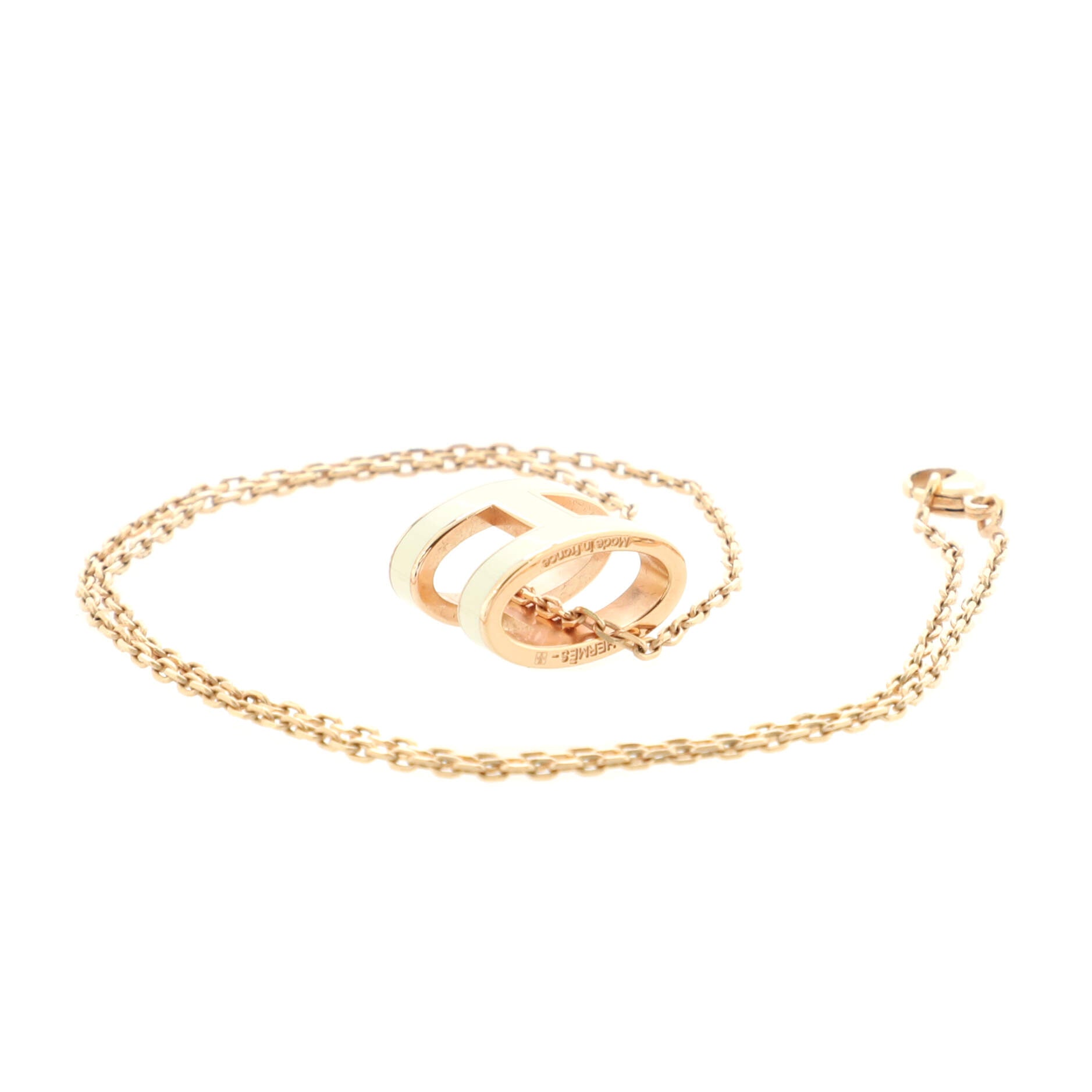 Pop H Pendant Chain Necklace Metal and Enamel