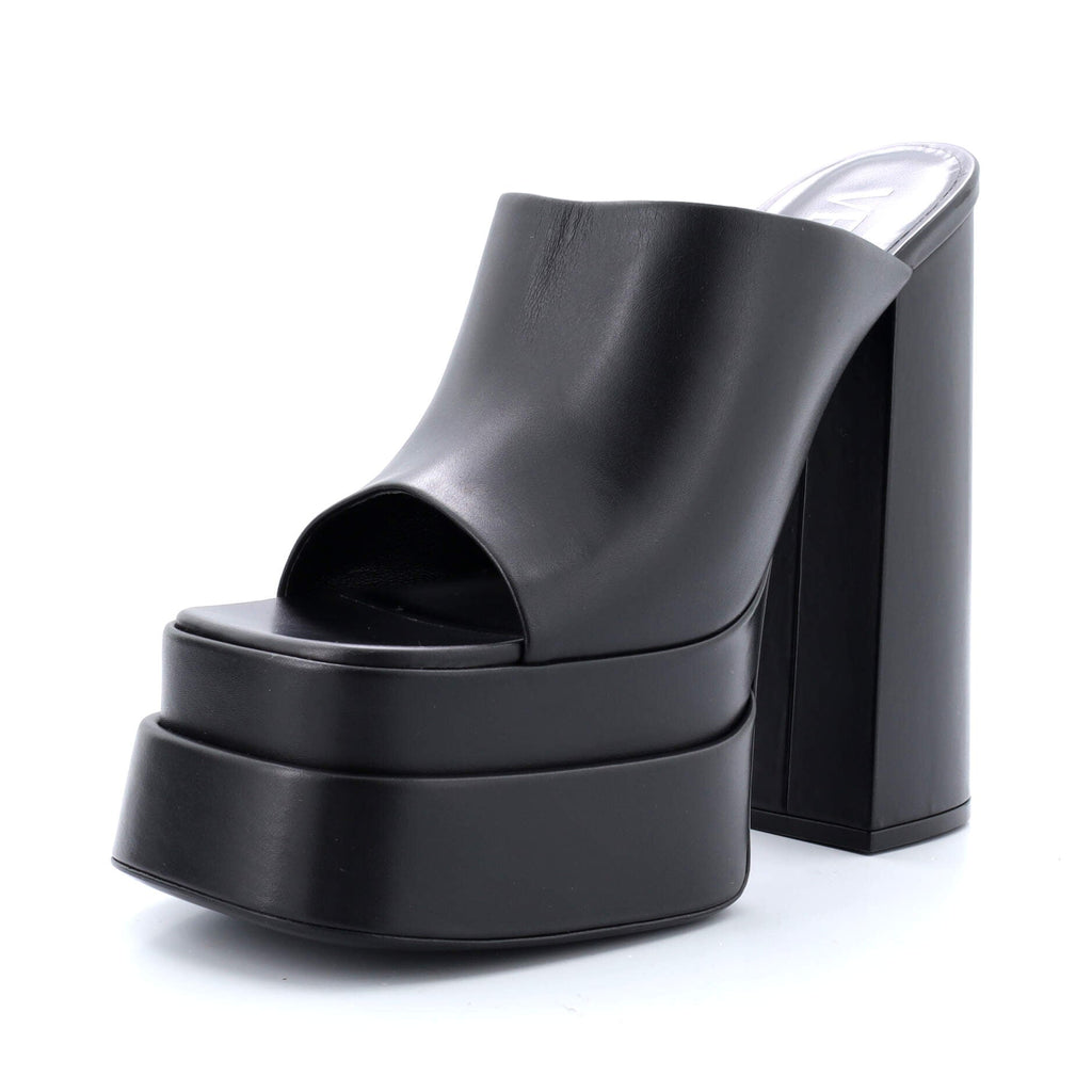 Women's Platform Slide Mules Leather
