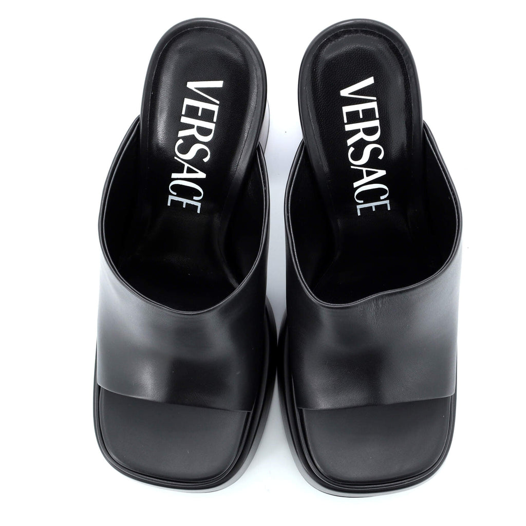 Women's Platform Slide Mules Leather