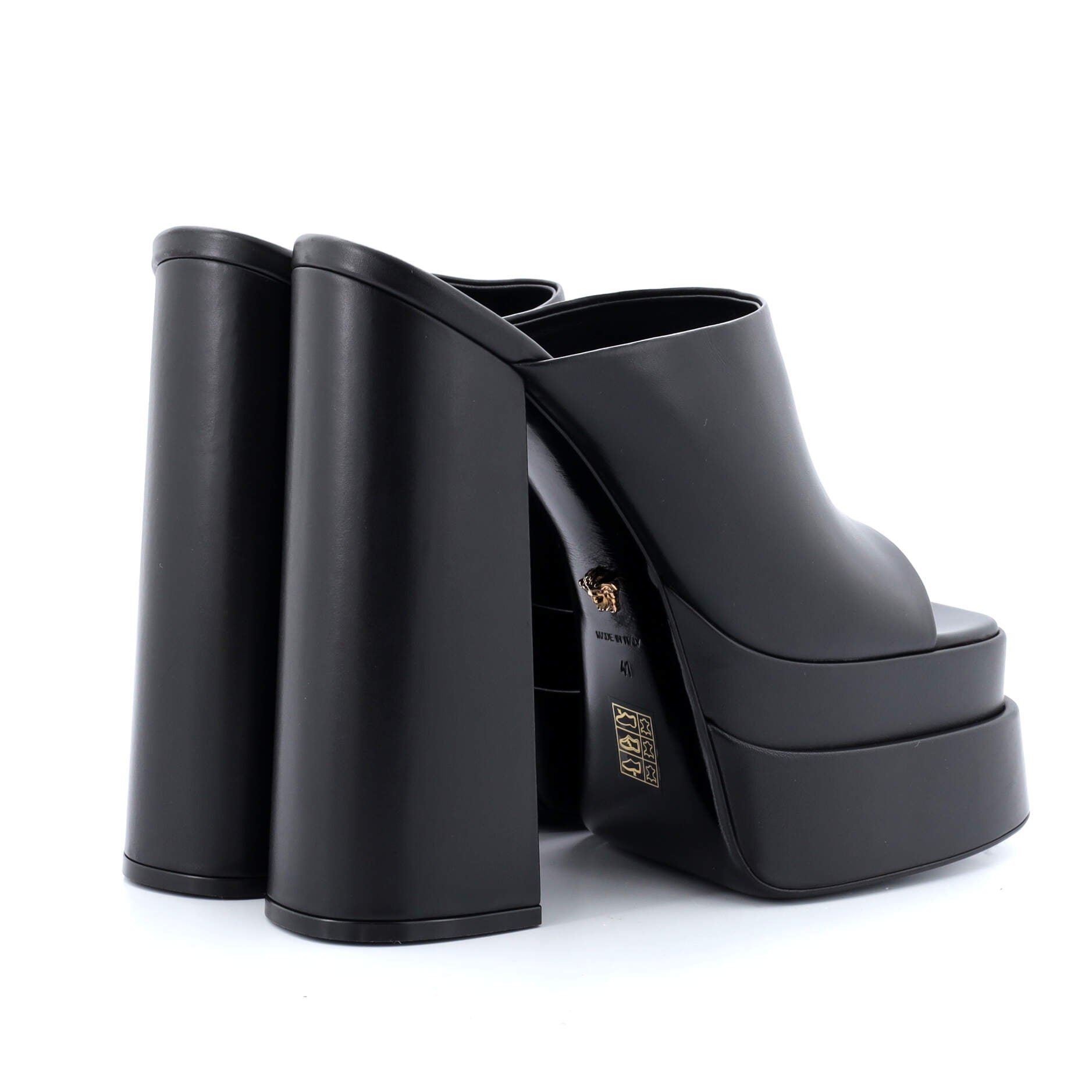 Women's Platform Slide Mules Leather