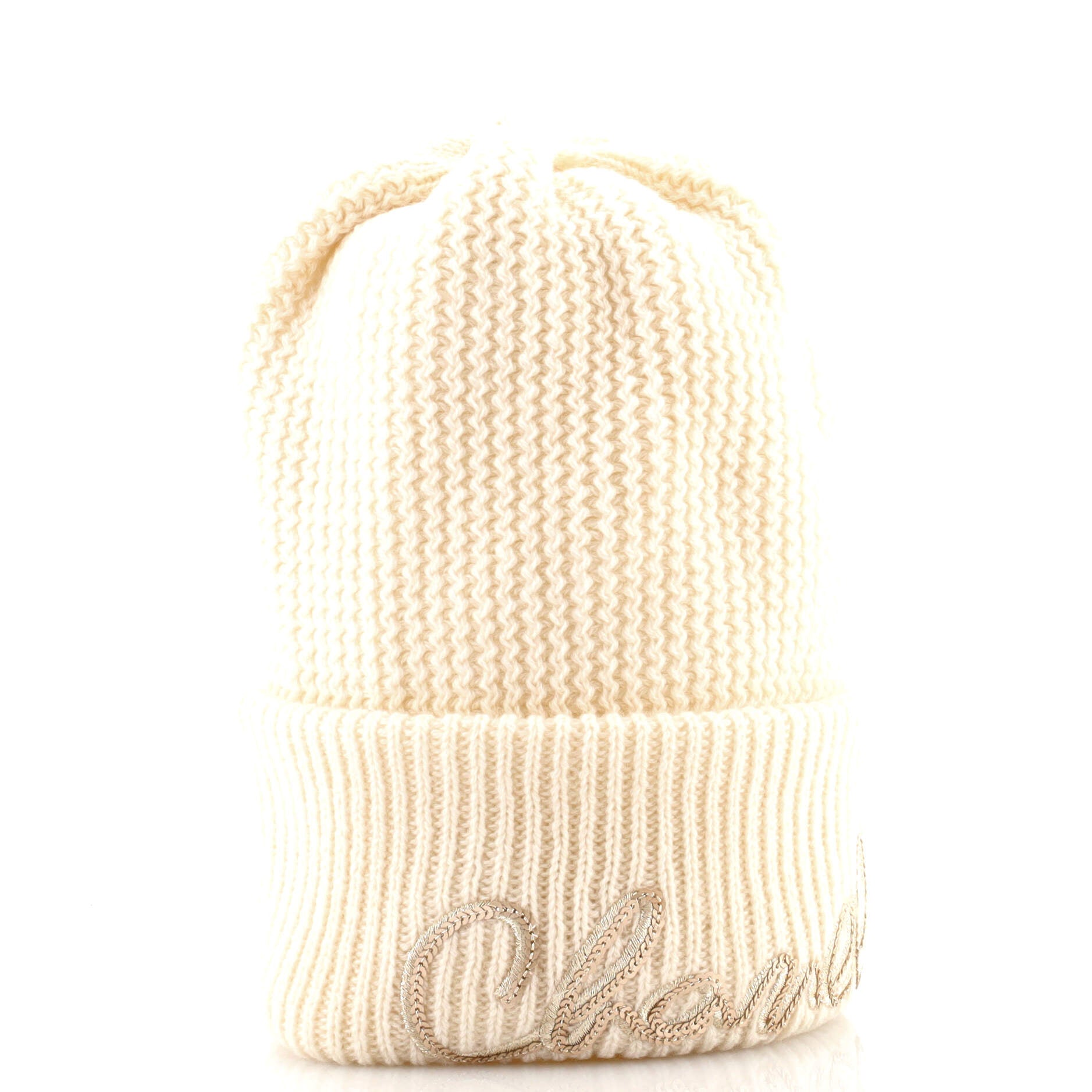 Logo Beanie Cashmere with Sequins XS