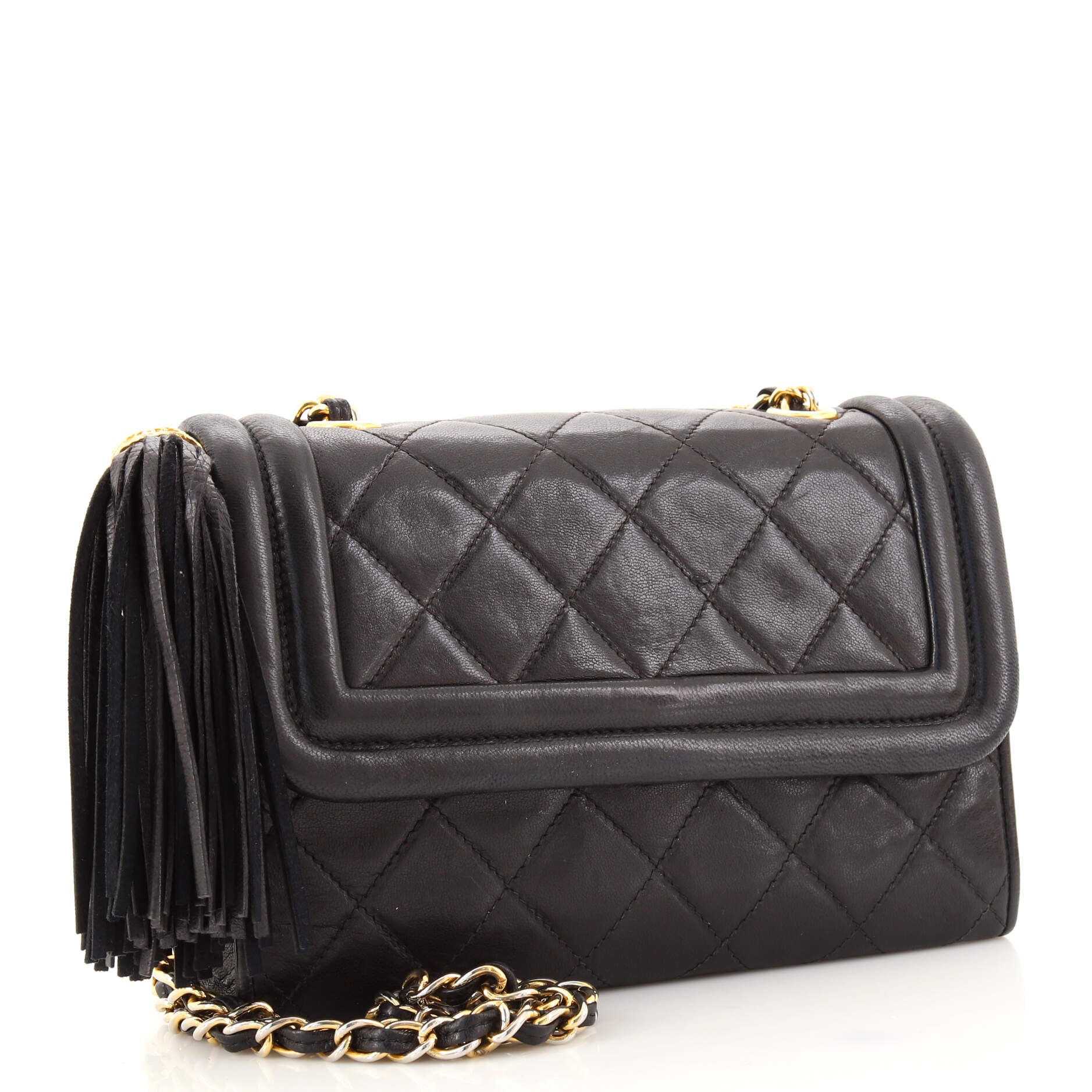 Vintage Tassel Flap Bag Quilted Lambskin Mini