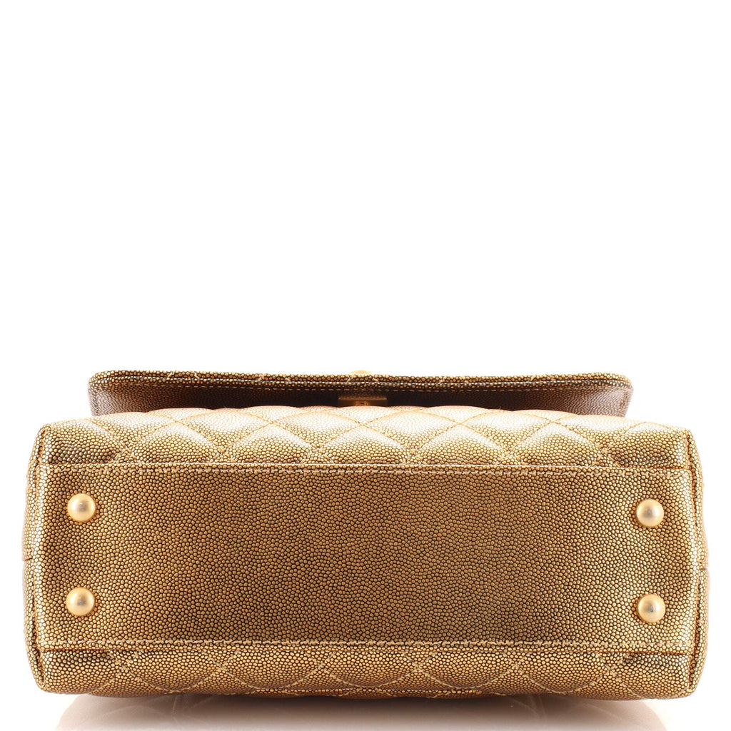 Coco Top Handle Bag Quilted Caviar Mini