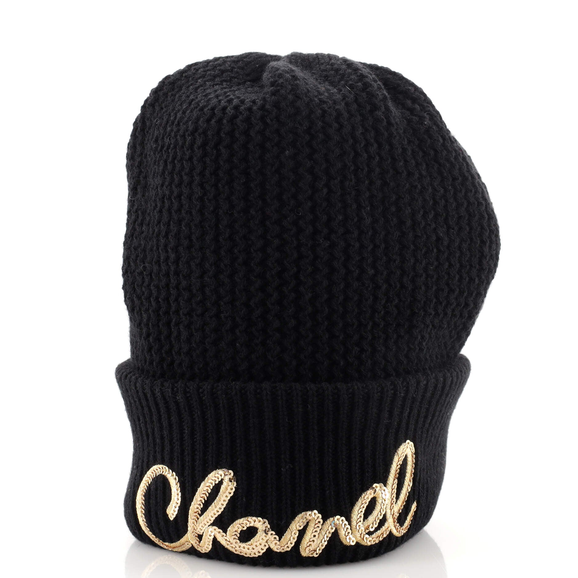 Logo Beanie Cashmere with Sequins XS
