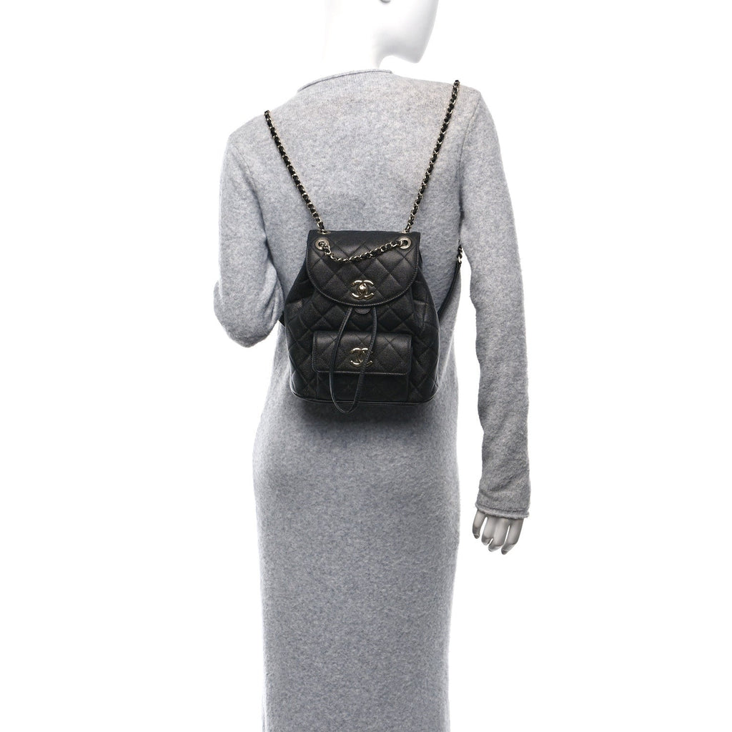 Caviar Quilted Backpack Bag Black