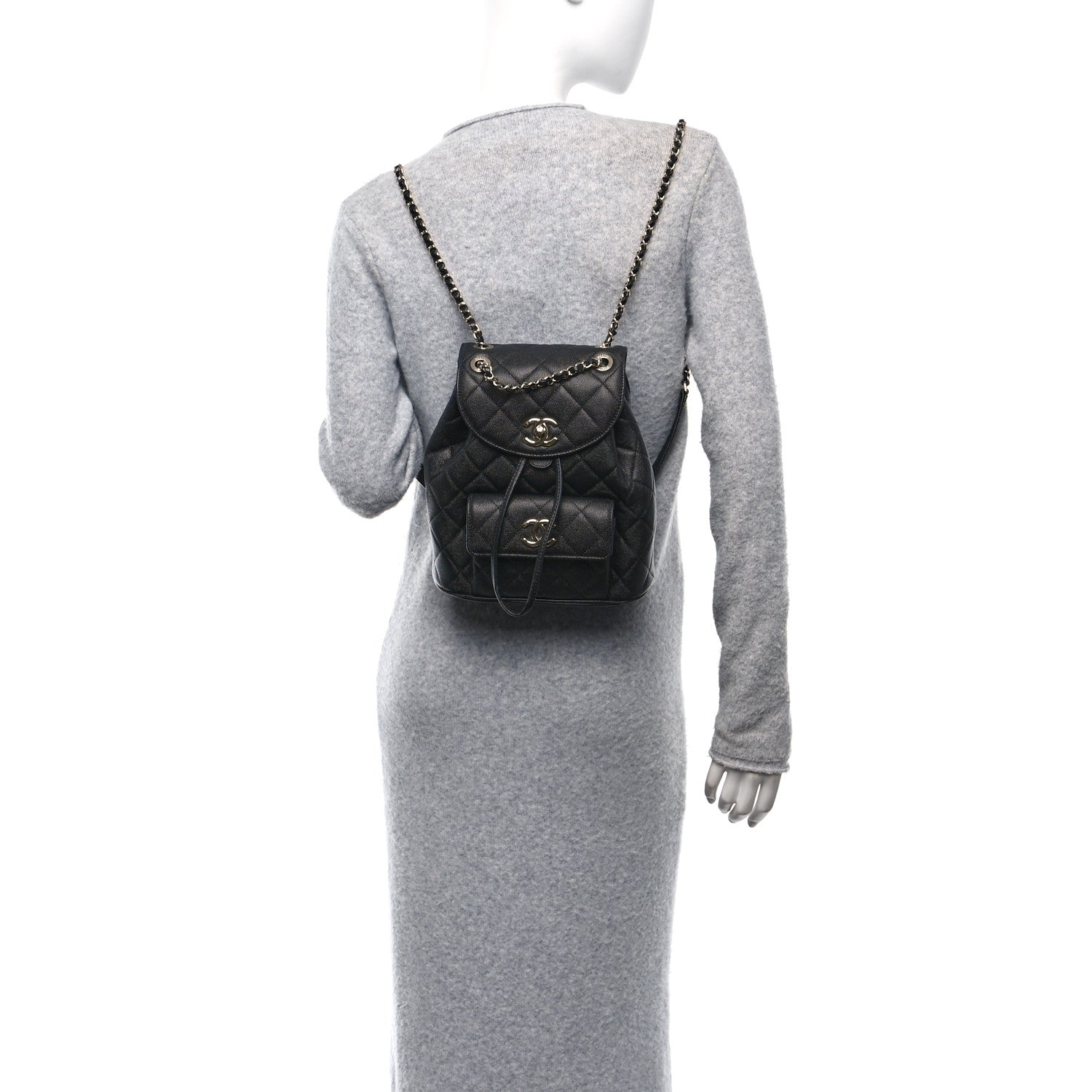 Caviar Quilted Backpack Bag Black