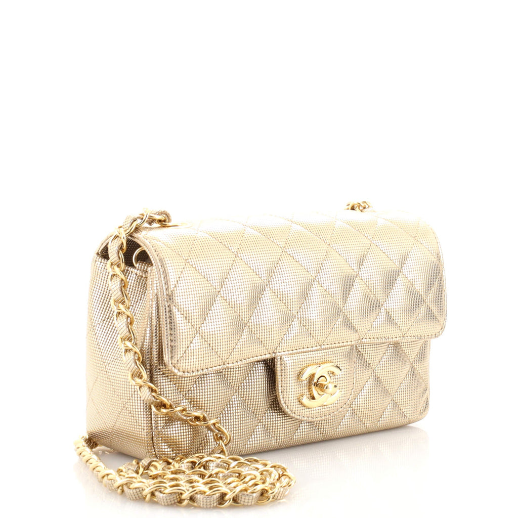 Classic Single Flap Bag Pixel Effect Quilted Calfskin Mini
