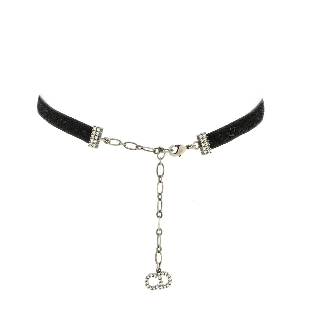 J'Adior Choker Necklace Velvet Ribbon and Crystals