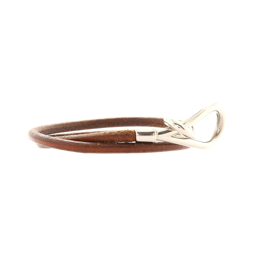 Jumbo Hook Double Tour Bracelet Leather and Metal