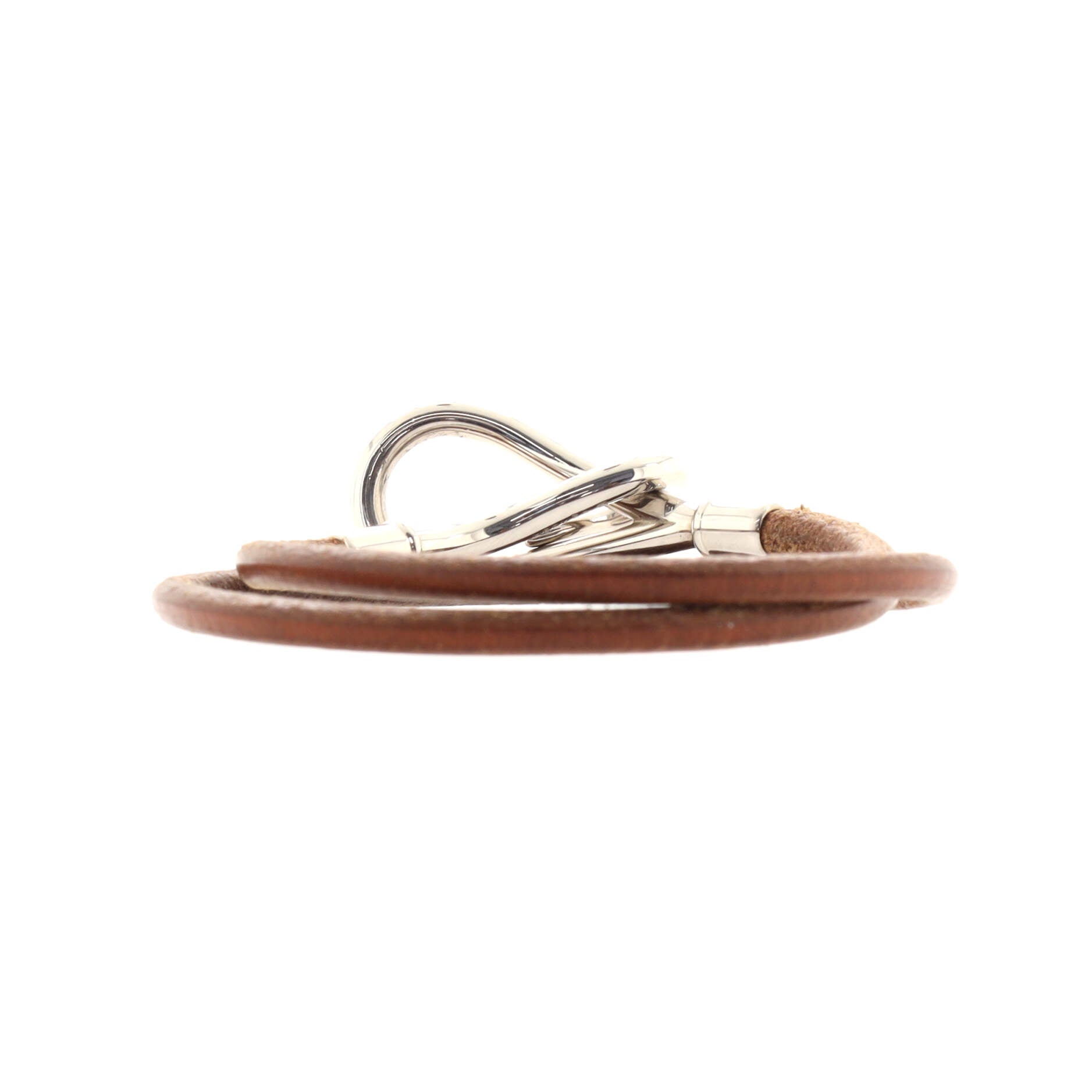 Jumbo Hook Double Tour Bracelet Leather and Metal