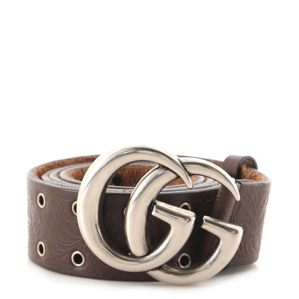 GG Marmont Belt Embossed Leather Wide 105