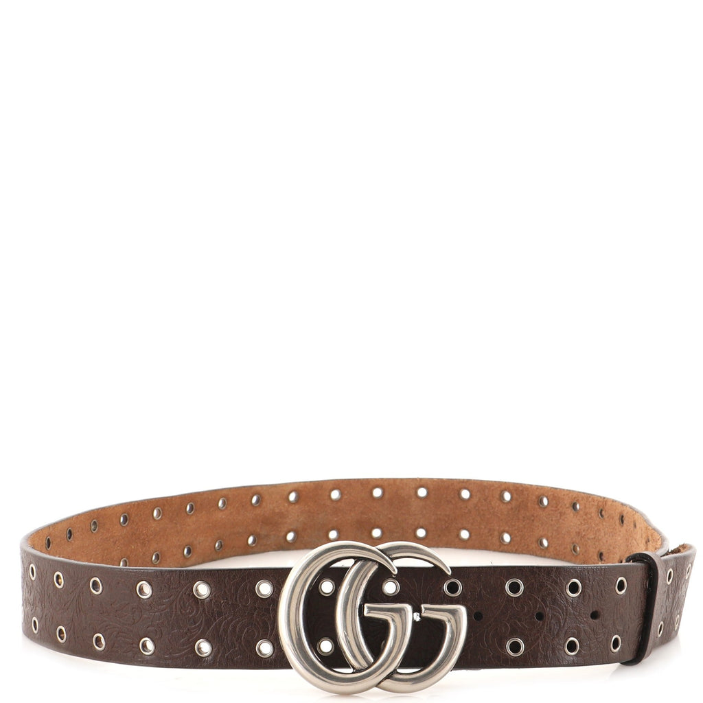 GG Marmont Belt Embossed Leather Wide 105