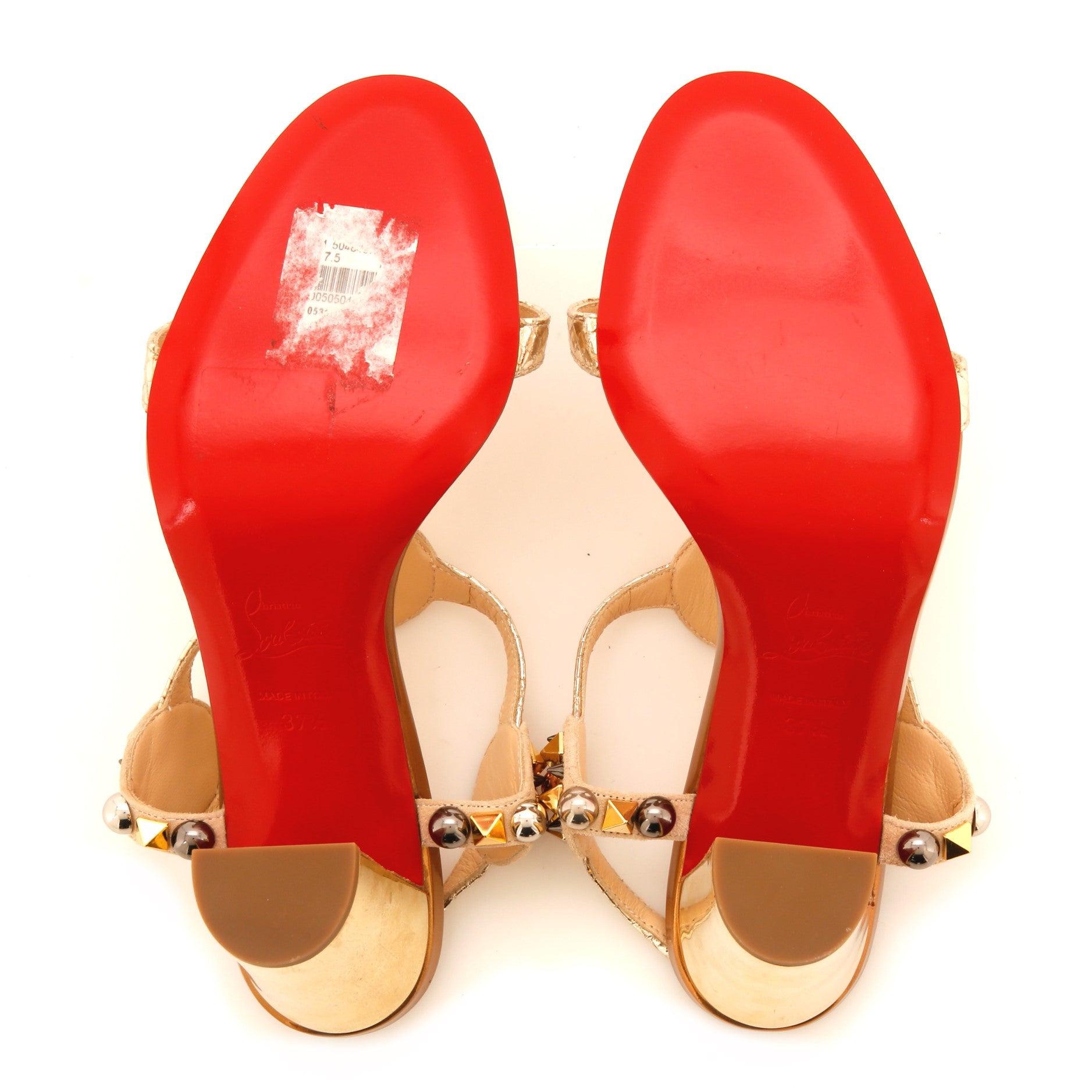 Women's Kaleitop T-Strap Heeled Sandals Python Embossed Leather