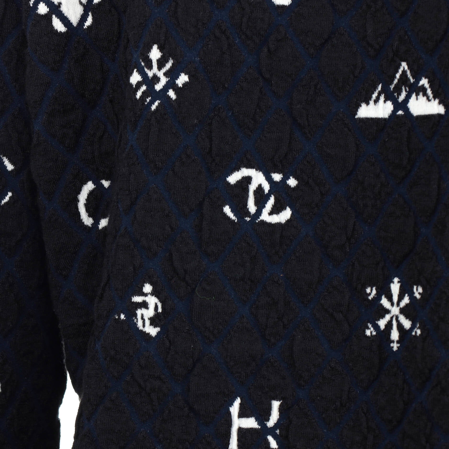 Women's Coco Neige Logo Turtleneck Sweater Quilted Wool Blend