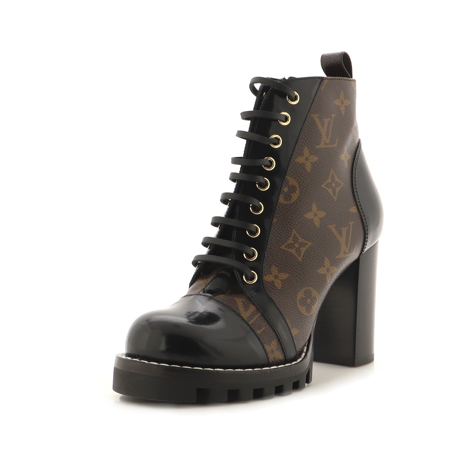 Women's Star Trail Ankle Boots Monogram Canvas with Patent