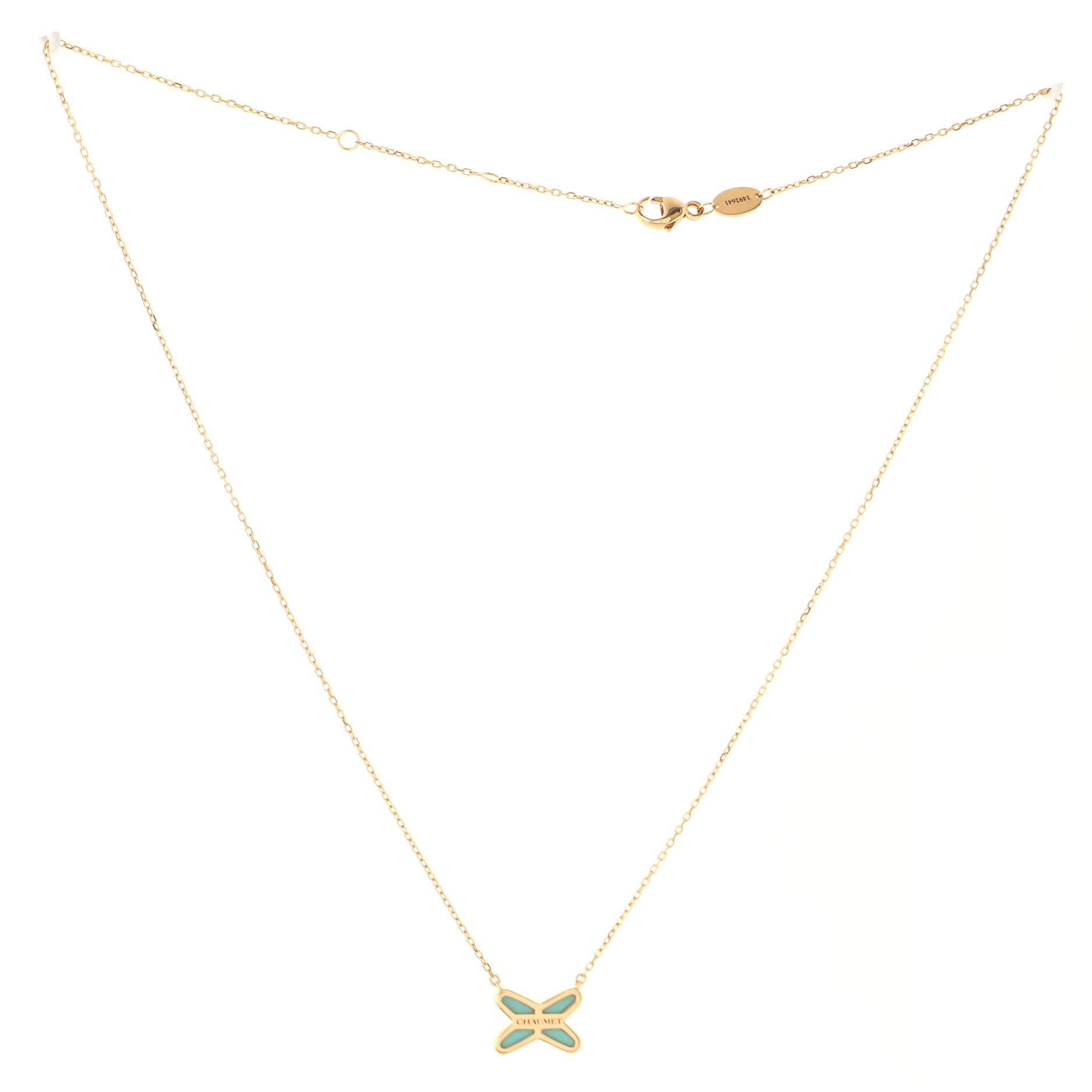 Jeux de Liens Pendant Necklace 18K Rose Gold with Turquoise and Diamond