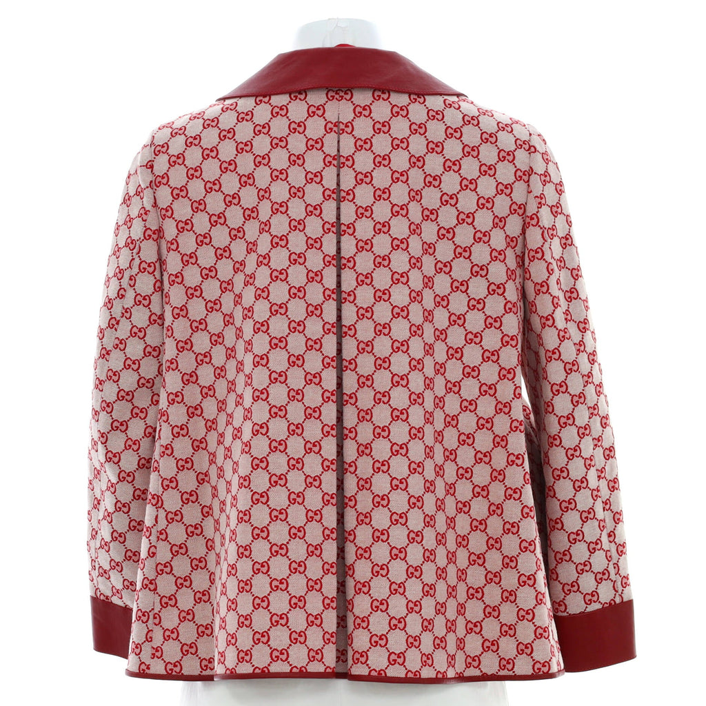Women's Swing Jacket GG Cotton Blend with Leather