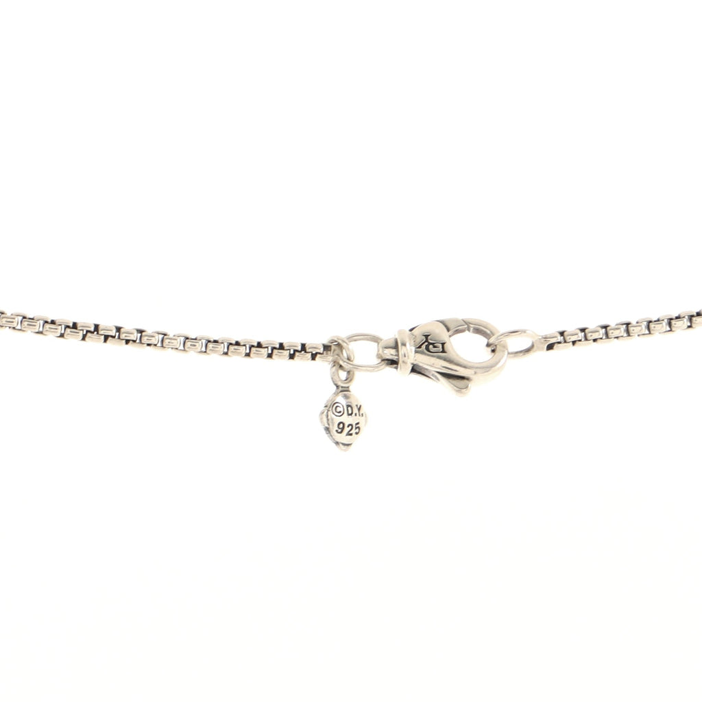 Cable Heart Pendant Necklace Sterling Silver with Diamonds