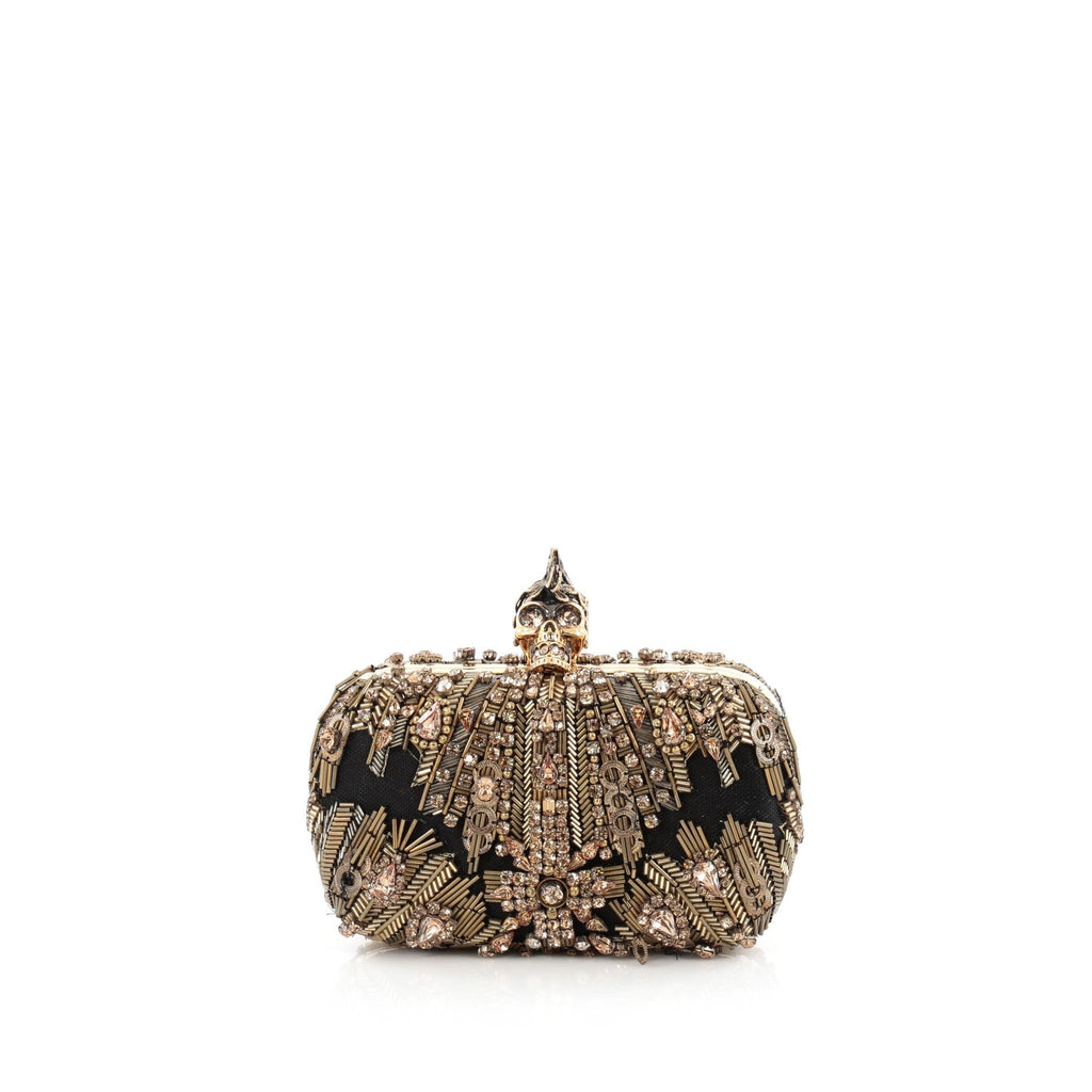 Skull Box Clutch Embellished Mesh