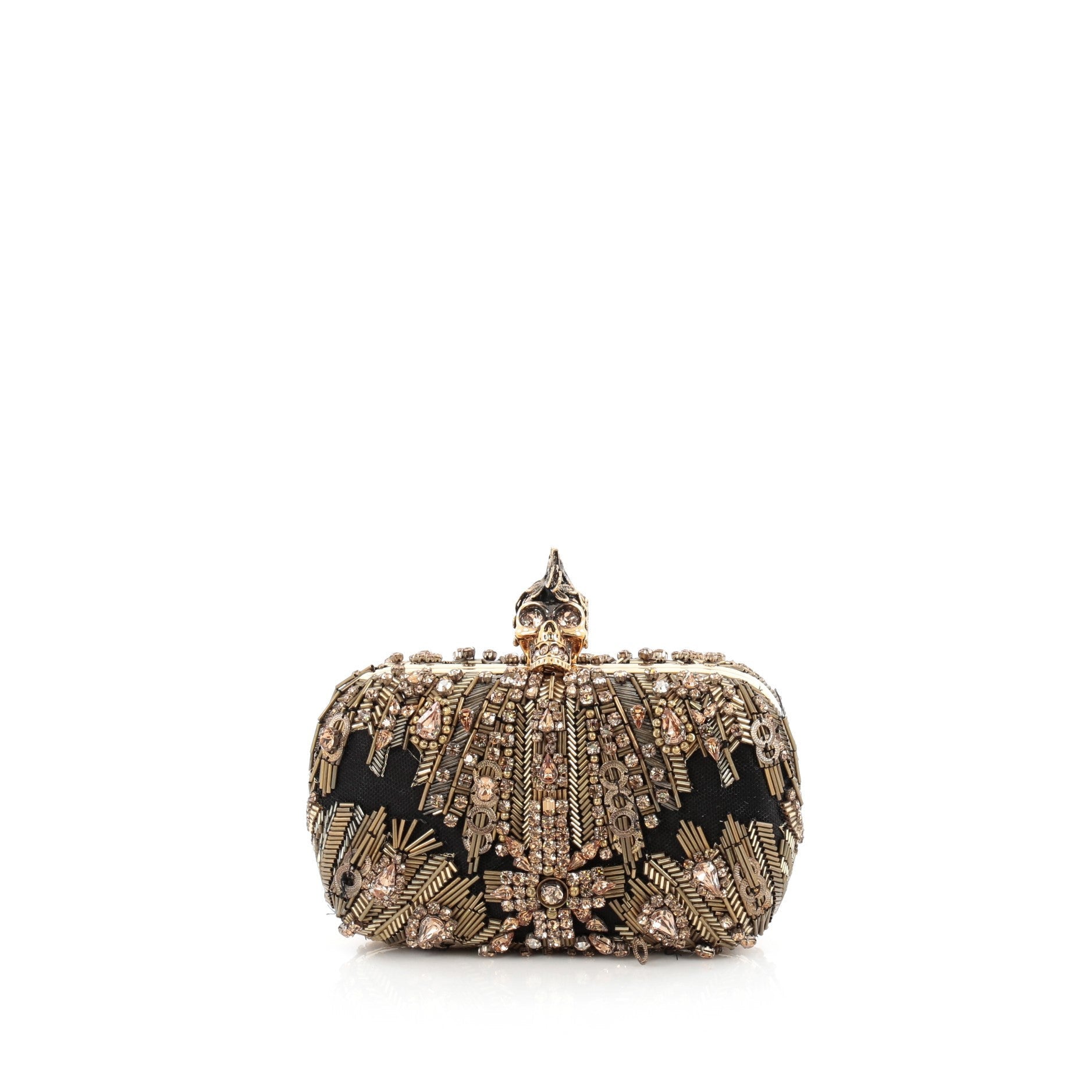 Skull Box Clutch Embellished Mesh