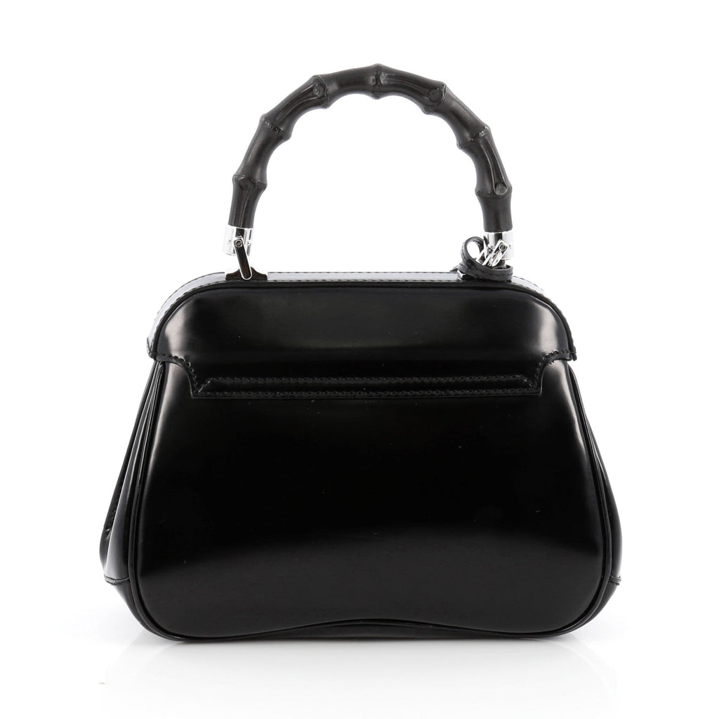 Lady Lock Bamboo Top Handle Bag Leather Mini