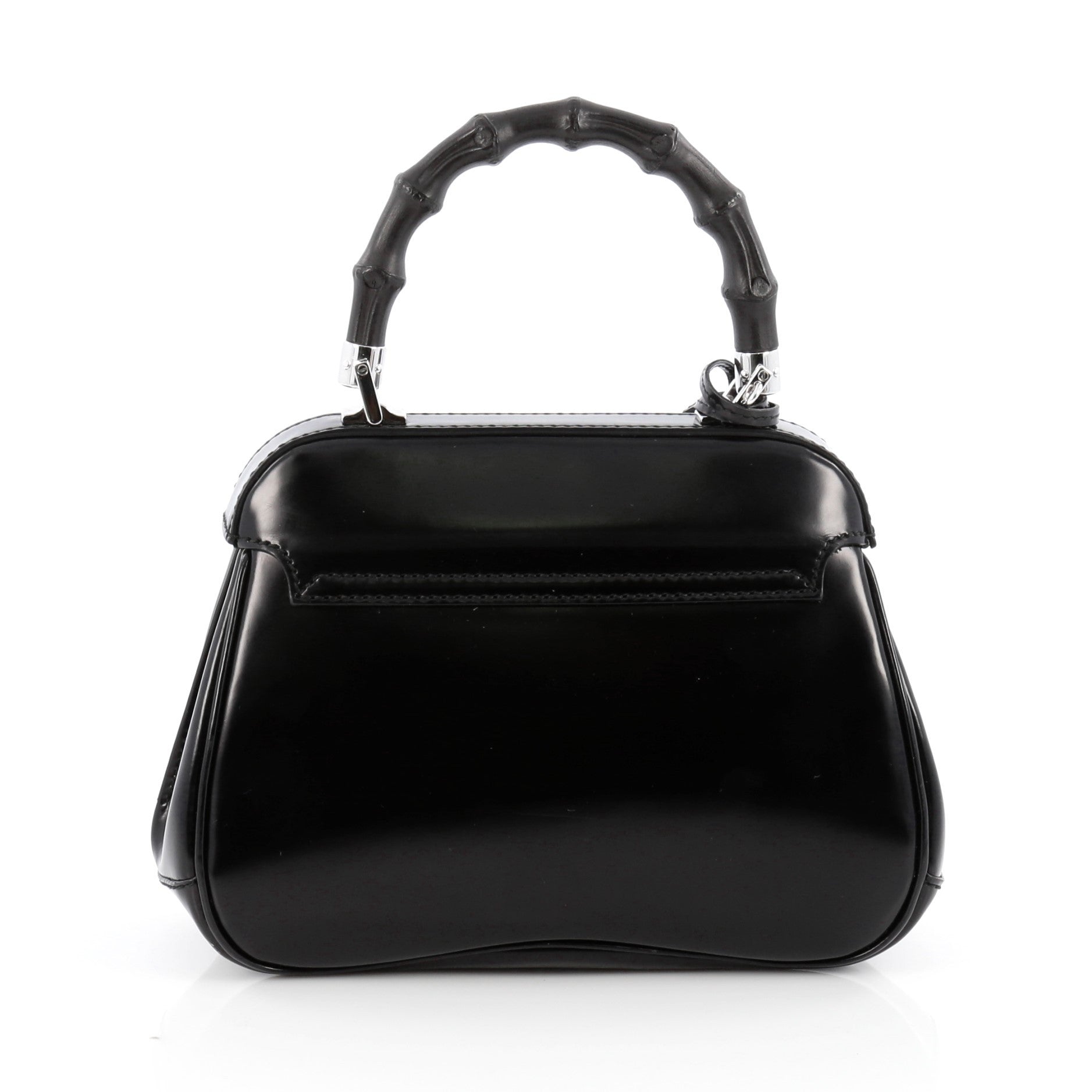 Lady Lock Bamboo Top Handle Bag Leather Mini