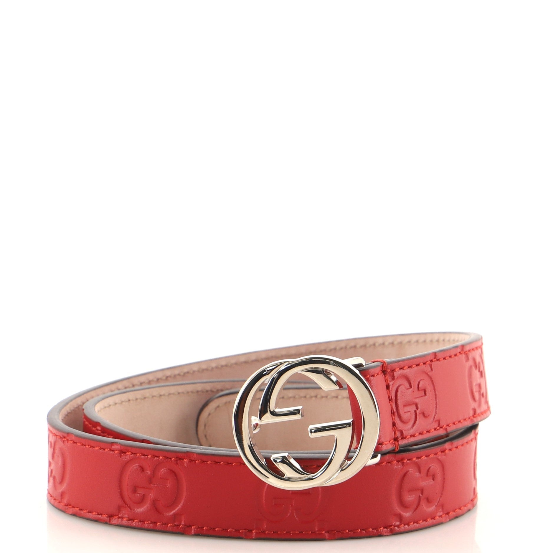 Kid's Interlocking G Belt Guccissima Leather Thin 70