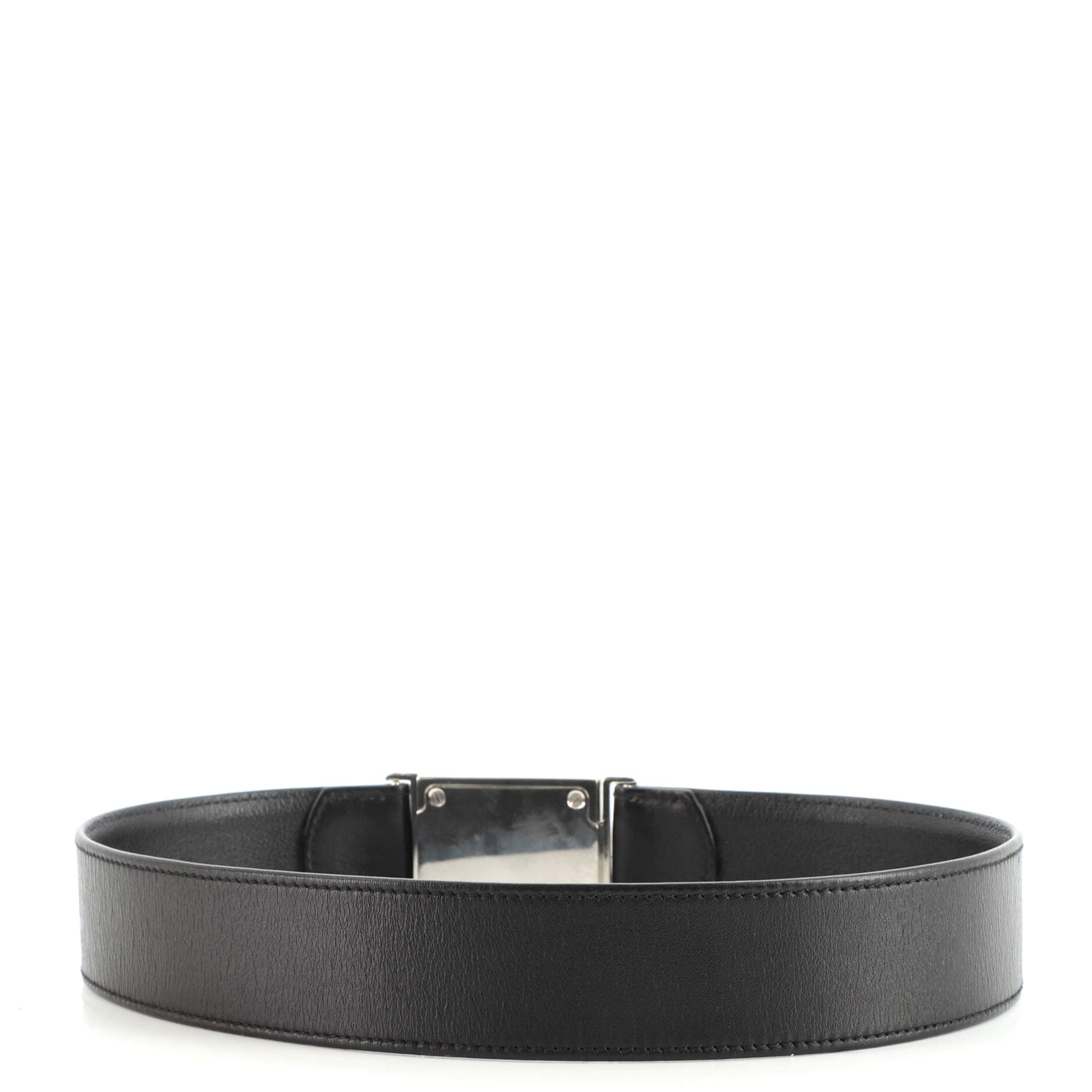 Vintage CC Plate Buckle Belt Leather Wide 65